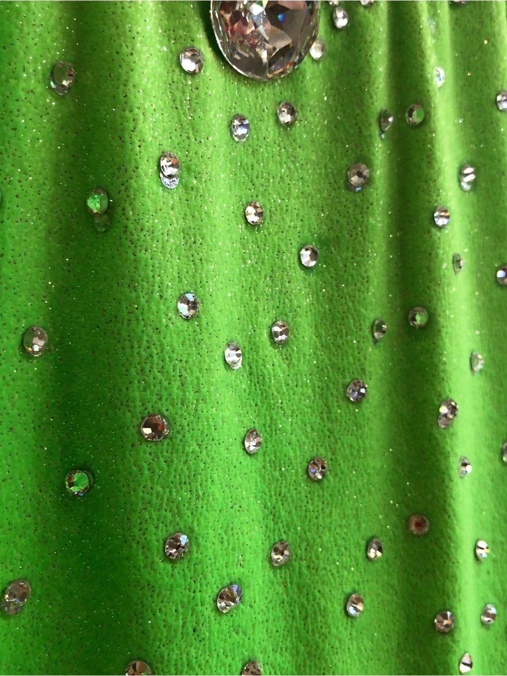 Lime Green Halter top leotard Dance Costume with Rhinestones and arm bands - Picture 8 of 15